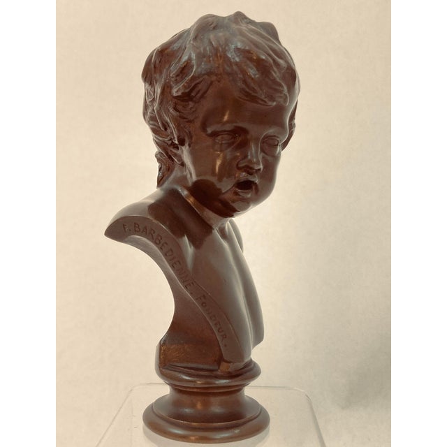 F. Barbedienne Foundry Bronze Bust of a Youth For Sale - Image 9 of 12