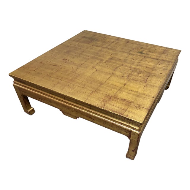 Vintage Gold Leaf Asian Style Coffee Table For Sale