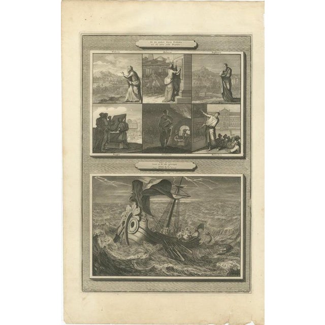 Baroque Pieter Mortier, Six Minor Prophets and Jonah Thrown Into the Sea, 1700, Engraving For Sale - Image 3 of 12
