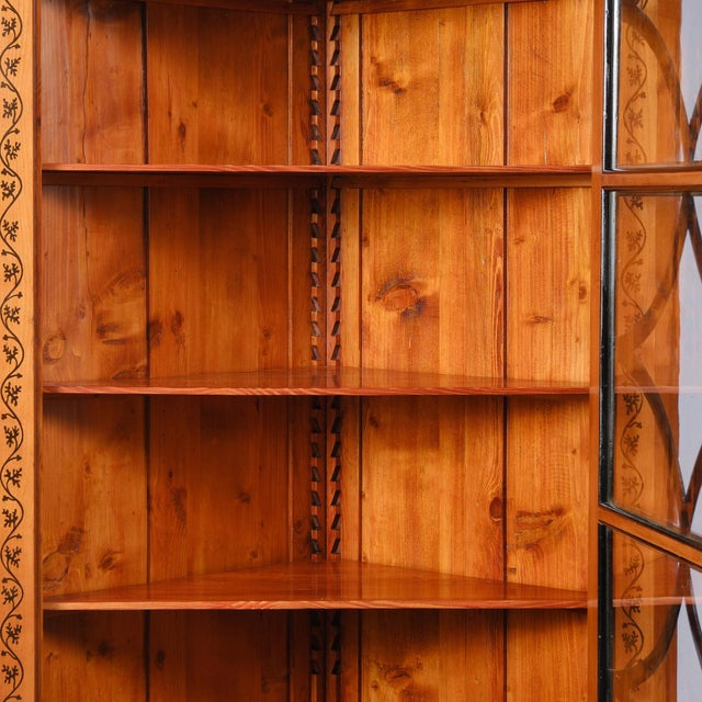 Corner Cabinet / Display Cabinet, Biedermeier II Bonn, Rhineland, circa 1890/1900 Cherry wood with fine ebony inlays...