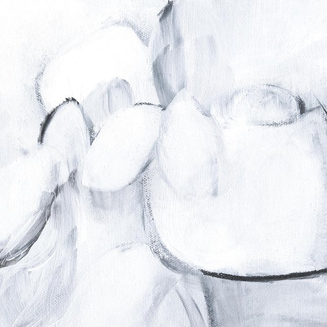 "Float No.26 - Quiet Interval" - Black and White Abstract Painting on Canvas For Sale - Image 6 of 7