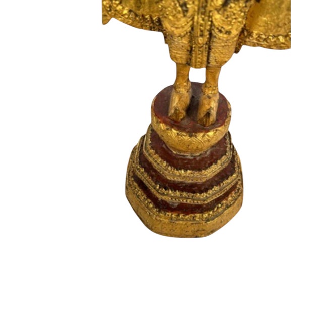 Late 19th Century Gilded Bronze Standing Figure From Thailand For Sale - Image 4 of 6