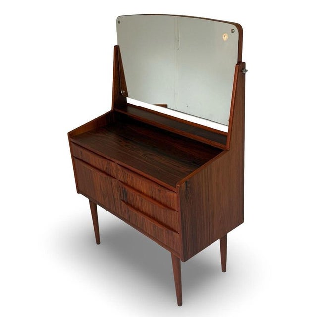 Danish Walnut Veneer Vanity from Tibergaard, 1960s For Sale - Image 11 of 11