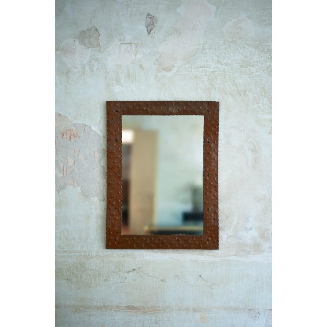 Mirror with Copper Frame attributed to Burchiellaro for Burchiellaro Lorenzo, 1970s For Sale - Image 4 of 4