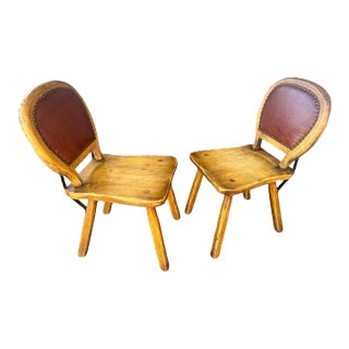 1930s Rancho Monterey Style Oak Chairs by Coronado Furniture of Los Angeles - a Pair For Sale