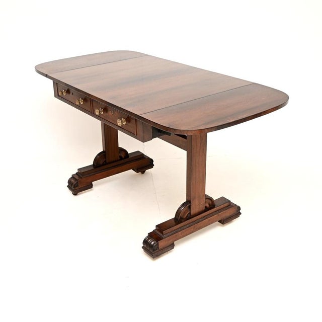 Hollywood Regency Antique Regency Sofa Table, 1810 For Sale - Image 3 of 12