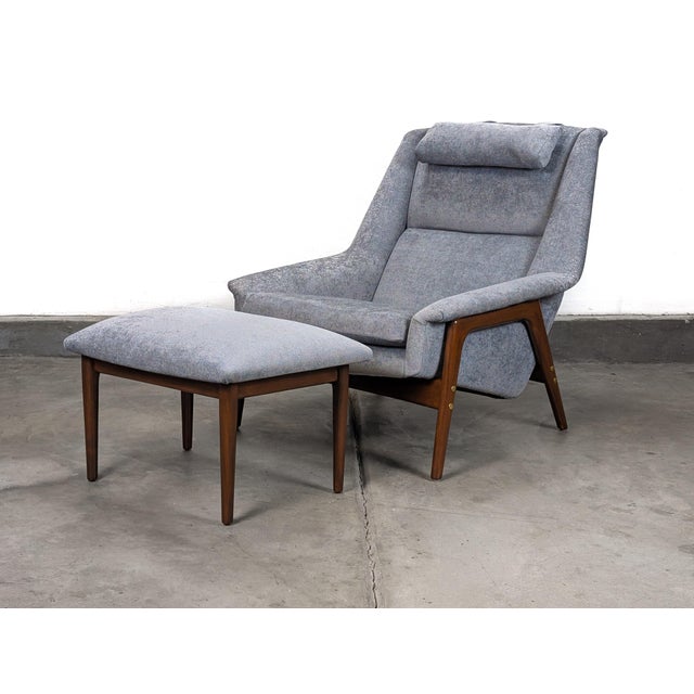 Mid Century 'Profil' Lounge Chair and Ottoman by Folke Ohlsson for Dux, C1960s For Sale In Los Angeles - Image 6 of 11