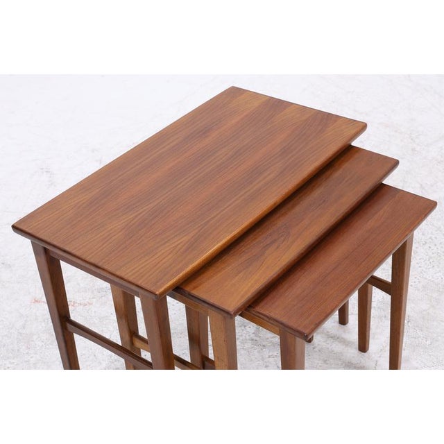 Brown Mid-Century Nesting Tables, Set of 3 For Sale - Image 8 of 13