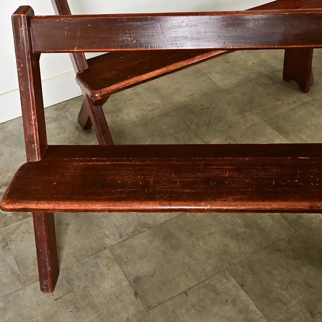English Early 20th Century Pair of English Pine Benches For Sale - Image 3 of 12