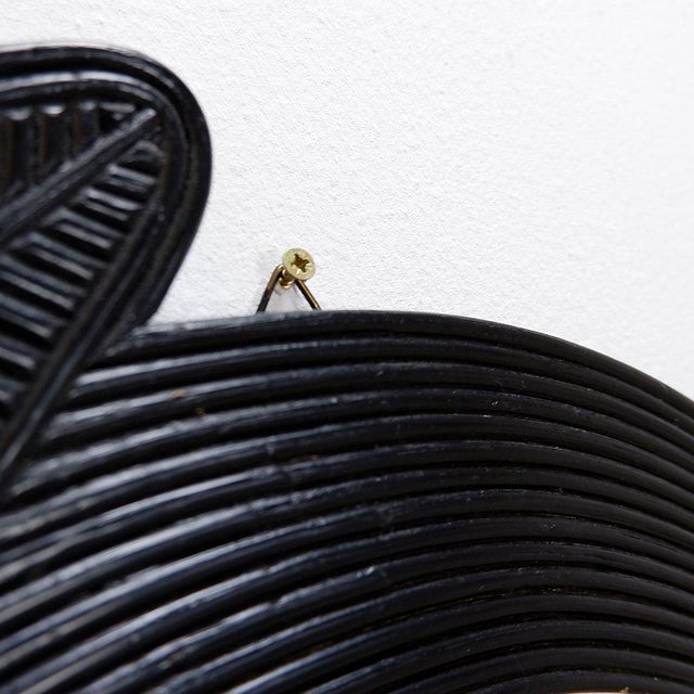 Large Wall Mirror in Black Lacquered Bamboo from Vivai Del Sud, 1970s For Sale - Image 6 of 16