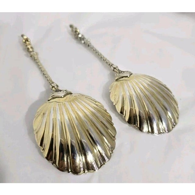 Antique Victorian Sterling Silver Serving Spoons from Mappin & Webb, 1887, Set of 2 For Sale - Image 4 of 13