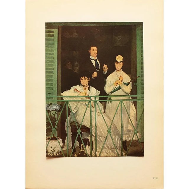 1949 After Edouard Manet "The Balcony" First Edition Parisian Full-Color Print For Sale In Dallas - Image 6 of 8