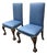 Chippendale Moiré-Patterned Fabric Side Chairs, Vintage For Sale