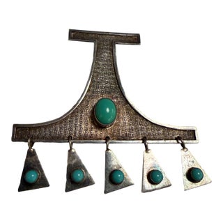 Vintage Modernist Kinetic Pendant Brooch Ecuadorian Oswaldo Guayasamín For Sale