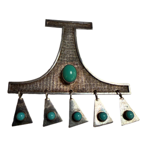 Vintage Modernist Kinetic Pendant Brooch Ecuadorian Oswaldo Guayasamín