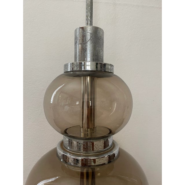 1970s 1970s Smoked Glass and Chrome Lamp, Italy For Sale - Image 5 of 8