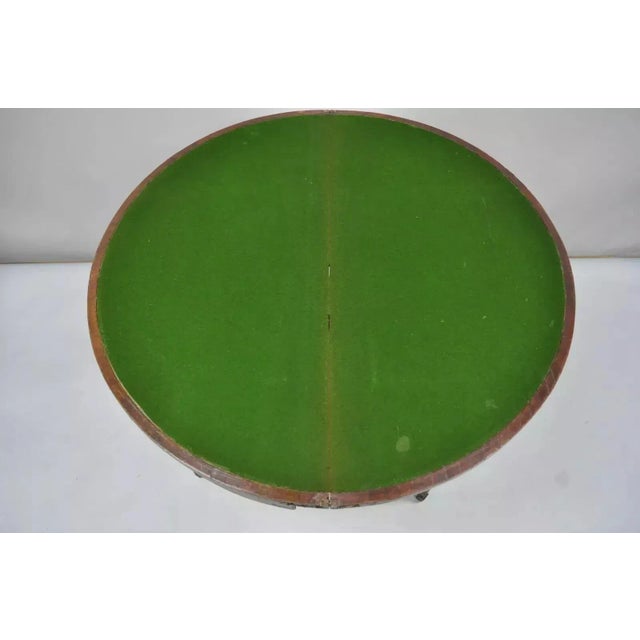 19th C. English Edwardian Polychrome Adams Painted Demilune Console Game Table For Sale - Image 9 of 12