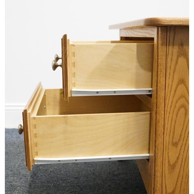Wood Ragazzi Furniture Solid Oak Early American Country 23" Two Drawer Nightstand - Made in Quebec For Sale - Image 7 of 13