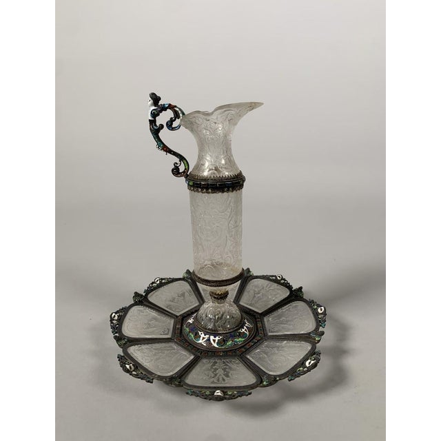 19th Century Rock crystal ewer attributed to Hermann Böhm in the Viennese Renaissance style For Sale