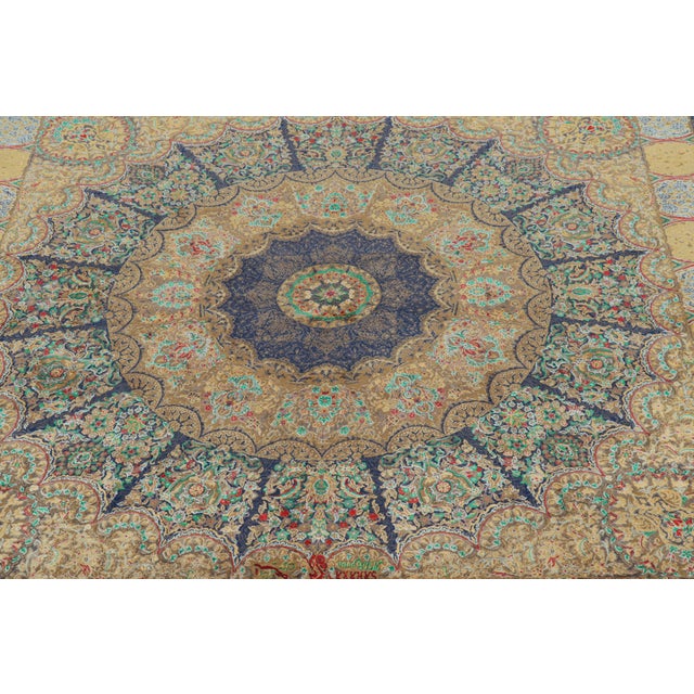 Rug & Kilim Rug & Kilim’s Modern Classics Square Rug in Polychrome Floral Medallion “Liliom” For Sale - Image 4 of 7
