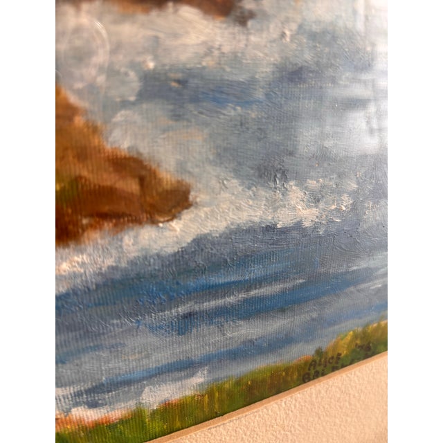 1950s Original Signed 1976 California Coastal Landscape Oil Painting, Monterey Peninsula Impressionist Seascape, Framed 27.5” X 22” For Sale - Image 5 of 11