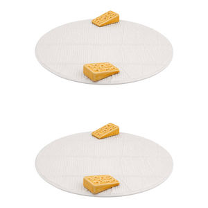 Bordallo Pinheiro White Cheese Trays with Yellow Cheese- Set of 2