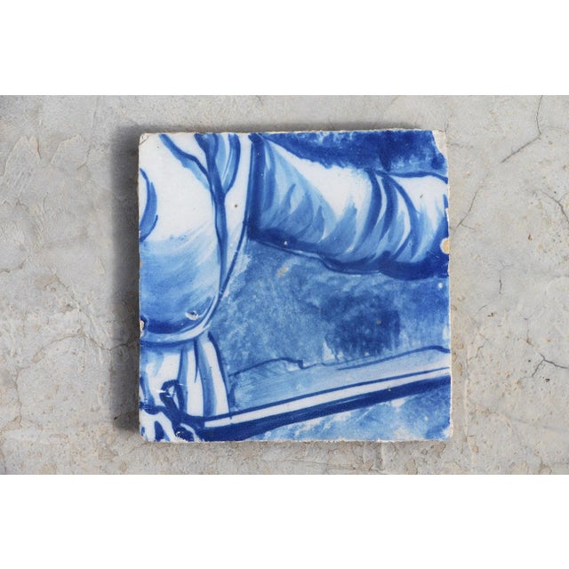 This original Antique, Tile depicting a Torso of a Hunter was made in Portugal in the period (1706–1750) and it is in good...