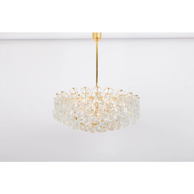 Gilt Brass Crystal Chandelier by Palwa, 1970s For Sale - Image 10 of 11