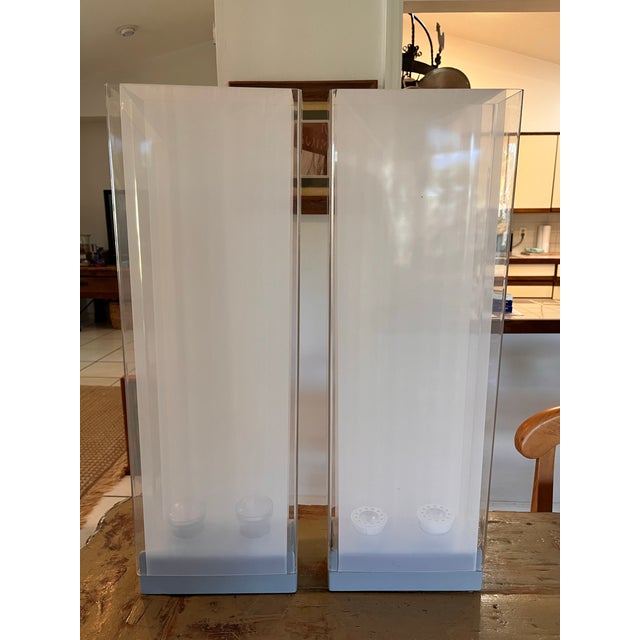 Striking matched pair of sculptural table lamps by Pablo Designs, San Francisco, each retaining the original “Pablo San...
