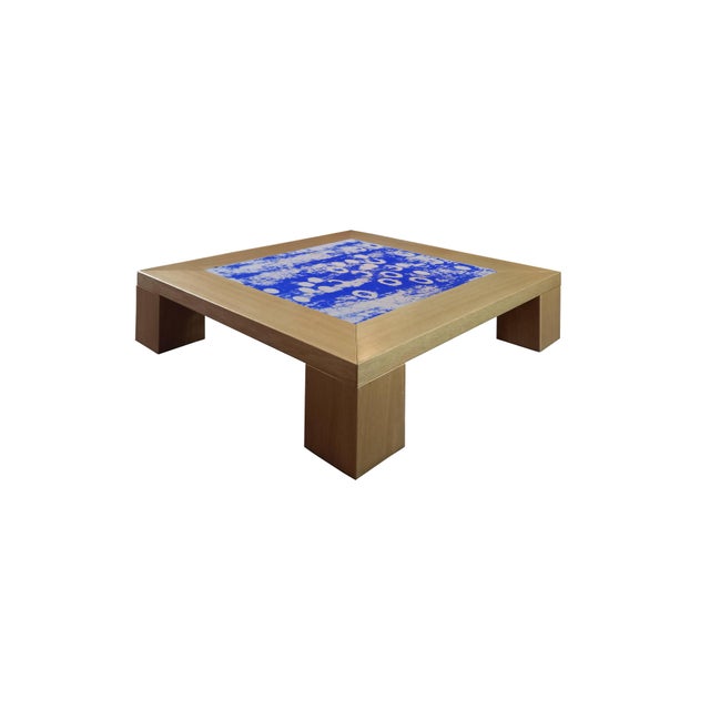 "Disegno Due" table by Meccani Studio for Meccani Design. Beautiful oak coffee table with a design in the center. The...
