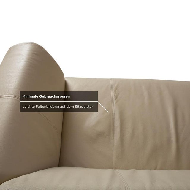 Cream 322 Leather Two-Seater Beige Cream Sofa from Rolf Benz For Sale - Image 8 of 15