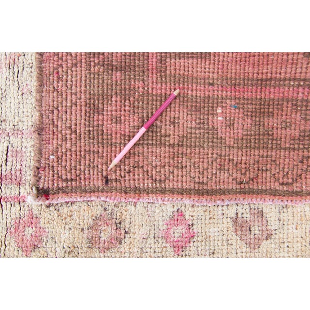 House of Séance - 1950s Vintage Kurdish Pink Medallion Long Wool Hand-Knotted Runner For Sale - Image 10 of 11