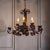 Huge 1920s Spanish Revival Style 6 Arm 12 Candelabra Charcoal Wrought Iron Pendant Chandeliers For Sale In Palm Springs - Image 6 of 6