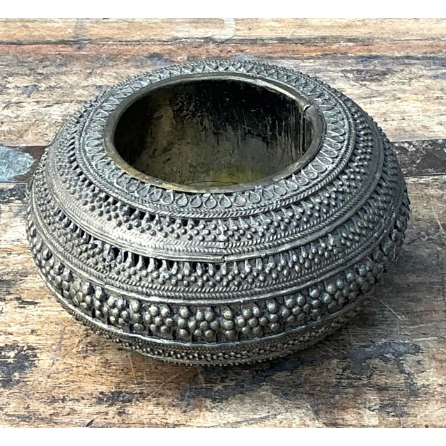 Vintage Engraved Brass Bowl For Sale - Image 4 of 12