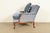 Baker Furniture Style French Provincial Louis XV Carved Walnut Velvet Upholstered Lounge Chair and Ottoman | Circa 1960s For Sale - Image 13 of 16