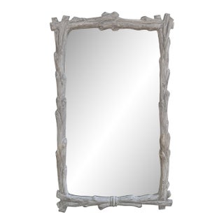 Mid-20th Century Italian Faux Bois Framed Mirror For Sale