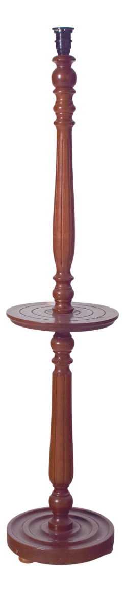 Danish Wooden Floor Lamp with Integrated Table, 1950
