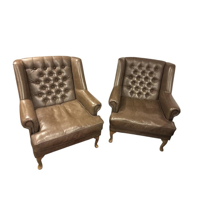 Pair of Chesterfield-Style Armchairs by Chair Concept Europe, late 20th century Pair of Chesterfield-style armchairs by...
