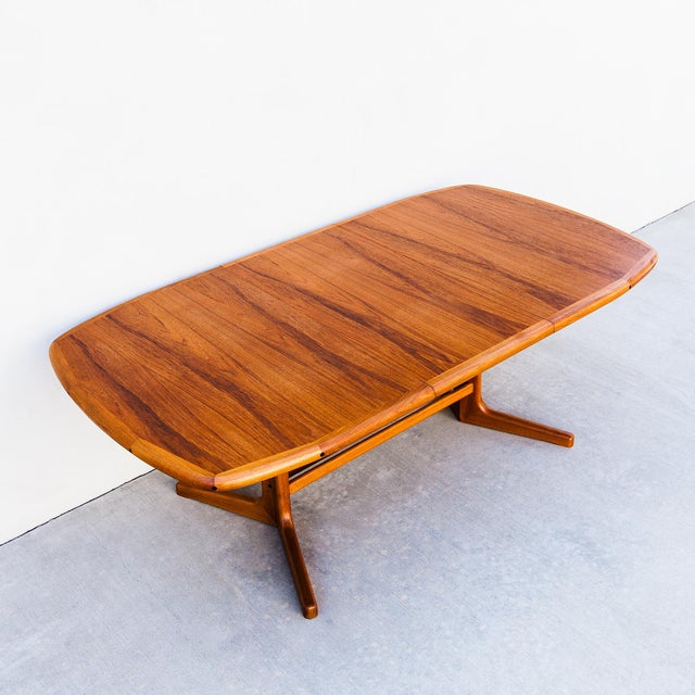 Vintage Danish Modern Teak Extension Dining Table With Two Leaves by D-Scan For Sale - Image 13 of 15