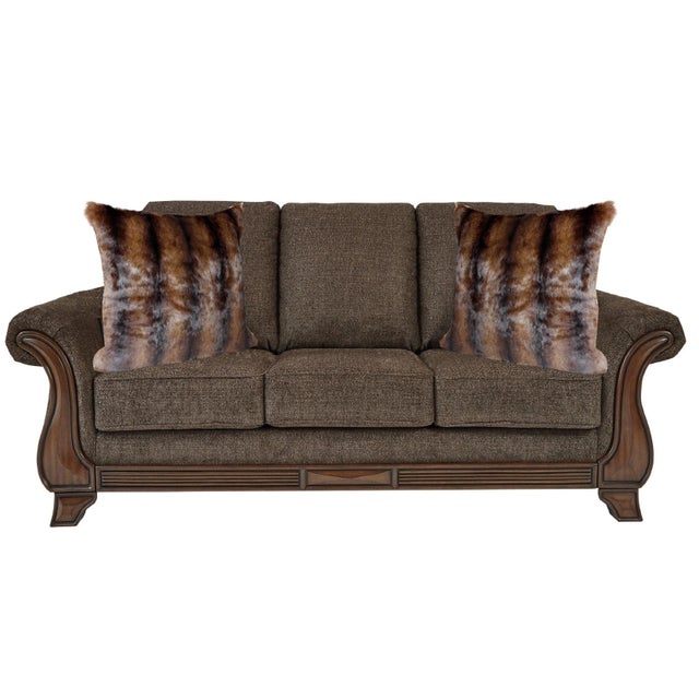 Modern Vintage Geometric Muskrat Real Fur Pillow For Sale - Image 3 of 13