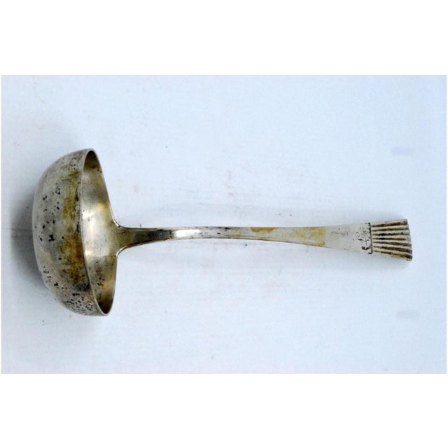 Silver Soup Ladle with Stripe For Sale - Image 5 of 7
