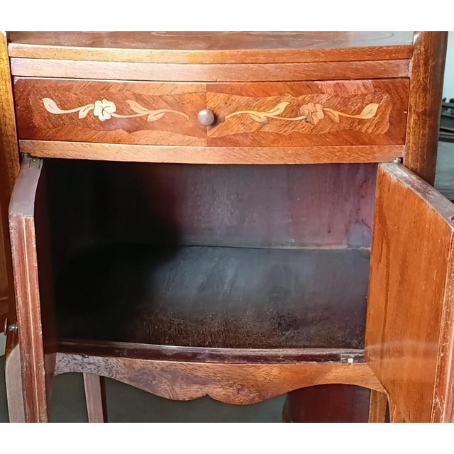 Brown Late 19th Century Pair of French Louis XV Style Rosewood Side Tables Nightstands For Sale - Image 8 of 8