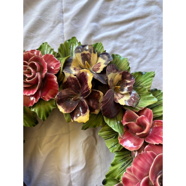 Mid 19th Century Majolica Floral Wreath, 19th Century A Selée For Sale - Image 5 of 7