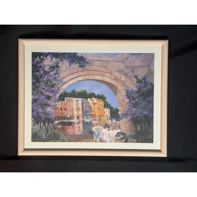 Mediterranean Archway Waterfront Framed Wall Art For Sale - Image 4 of 8