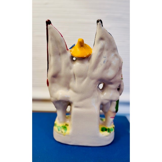 Cream Antique Staffordshire Flatback Navy & Military Figurine Trio - "The Victory,""Alliance," and "The Death of Nelson" For Sale - Image 8 of 9