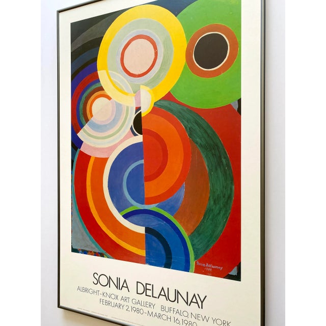 Sonia Delaunay Vintage 1980 Pace Editions Lithograph Print Framed Large Modernist Exhibition Poster " Composition " 1938 For Sale - Image 11 of 13
