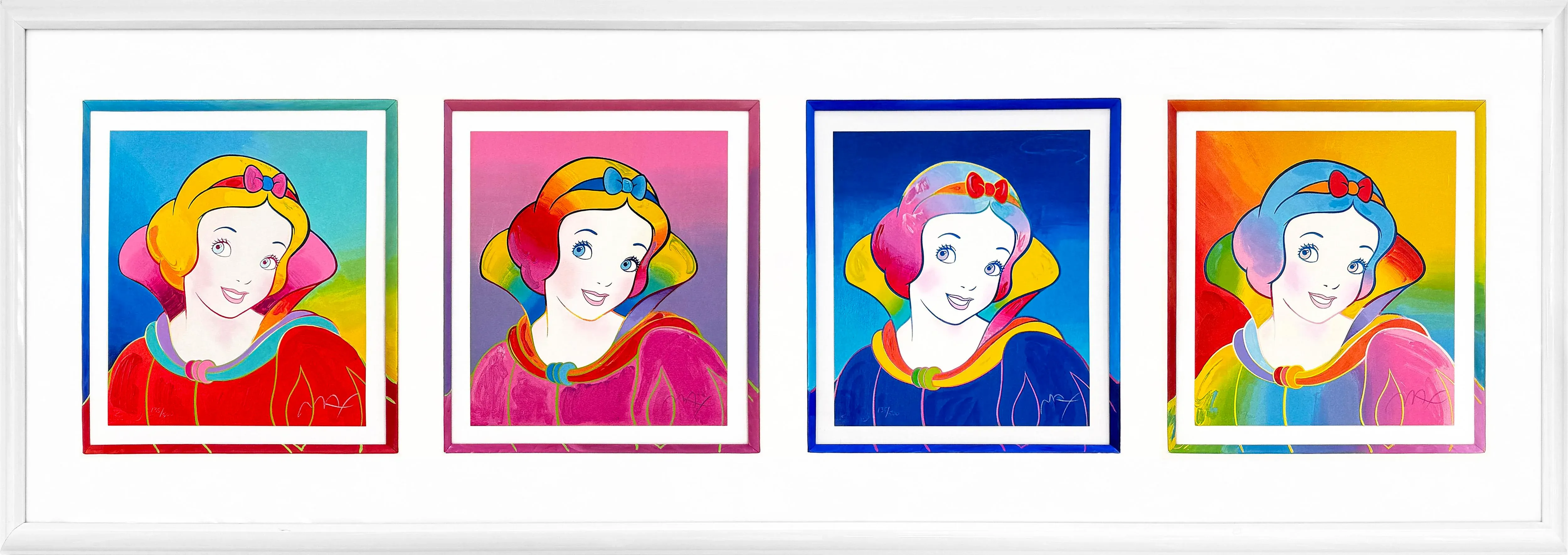 Peter Max, Disney: Snow White Suite (Large Custom Framed Set of 4