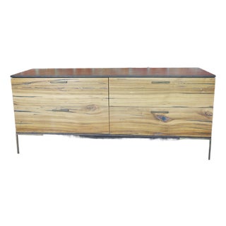 Mid‑Century Modern 4-Drawer Credenza / Dresser Natural Yukas Hardwood For Sale
