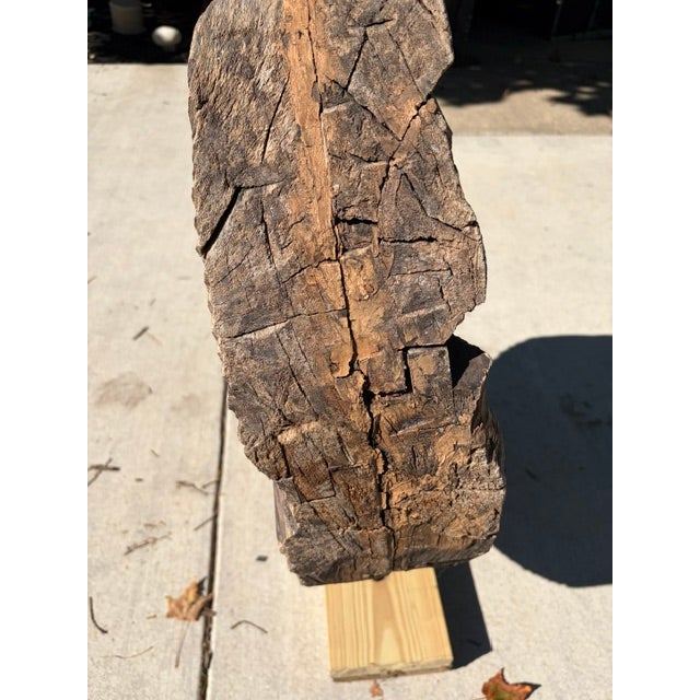 Vintage Wood Milling Wheel - Art Sculpture For Sale - Image 9 of 9