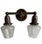 Perfect over a bathroom mirror! This wall sconce has the original stunning iridized acid etched shades Circa 1900. The...